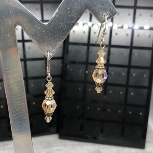 Sterling silver 925 crystal dangle earrings.